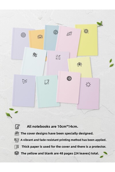 Postifull Mini Notebook Notebook - 12 Pieces - Pocket Size Notebook Set - 48 Pages