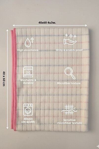 Hagen High Quality Pink Microfiber Kitchen Cleaning Cloth 40X60Cm Stain Resistant 10 Times More Absorbent
