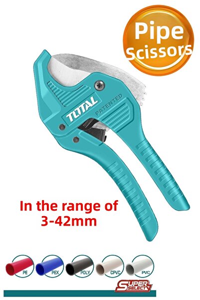 TOTAL PPRC Foarfece profesionale pentru tăierea țevilor de instalații din plastic 3-42 mm Oțel THT534216