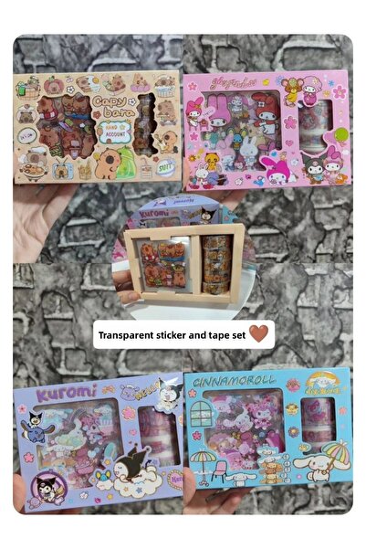 senacacollection Set de autocolante și bandă transparentă în cutie 1 buc