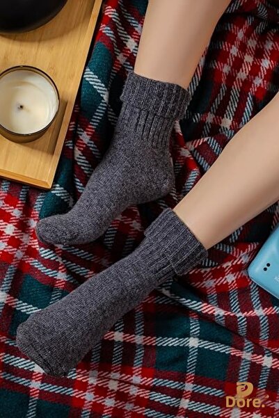 Dore Original Women's 3 Pairs Soft Touch Premium Series Soft Textured Wool Corduroy Winter Sleeping Socks