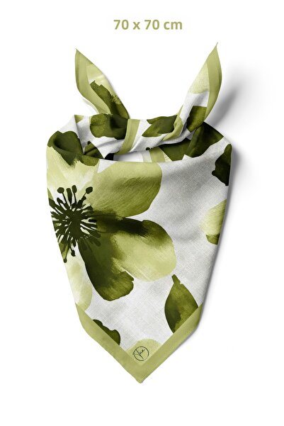 tuaipek Bandana/Eșarfă cu model Linen Bloom 70*70cm