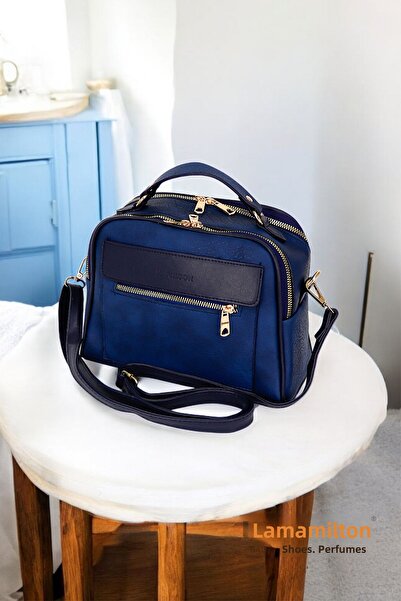 HAMILTON Originální dámská crossbody a kabelka s nastavitelným popruhem, kožená texturovaná tříoká velká stylová kabelka přes rameno a do ruky