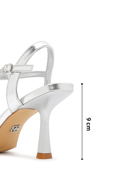 Derimod Pantofi cu toc subțire împletit cu cataramă gri pentru femei 25SFE493214