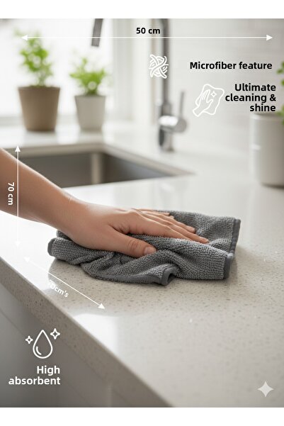 Hagen 50X70Cm Pro Fiber Microfiber Cloth Kitchen Cleaning Cloth Stain Resistant Non-Smell Special Scrubbing Cloth
