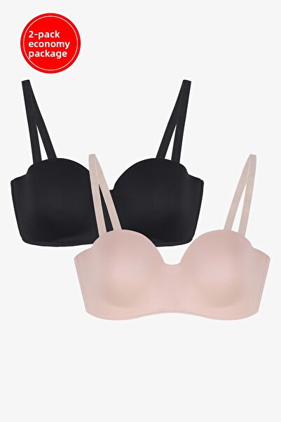 koza iç giyim عبوة من قطعتين - حمالة صدر نسائية بدون حشوة وبدون أشرطة