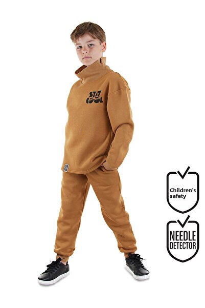 Denokids Stay Cool Oversize Boy's Mustard Tracksuit Set