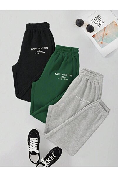 vbs vibes jogger set 3dílná kombinace (černo-zeleno-šedá) EAST HAMPTON potištěná