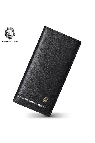 Laorentou Grimaldi Italian Made Genuine Leather Long Men's Wallet - Long Men's Card Holder