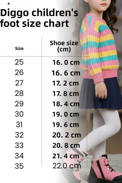 DİGGO Χειμερινές μπότες για κορίτσια με φερμουάρ και βέλκρο, ανθεκτικές στο νερό και το κρύο