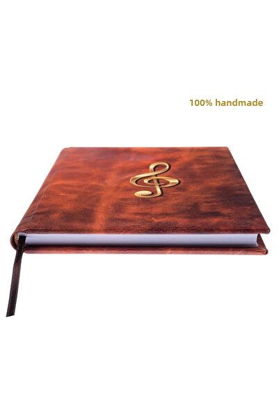BİDEFTER Piano Note Book (g Major) 100% Handmade, Hand Sewing, 2026 Collection – Artistic Leather – A/5