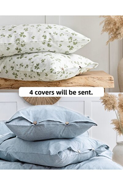 BESTİNA GOLD غطاء وسادة مكون من 4 قطع