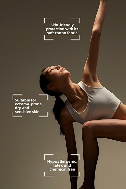 CREADERM 45 cm Long White Color Cotton Premium Quality Double Elastic Sleeves Antiallergic Multi-Purpose