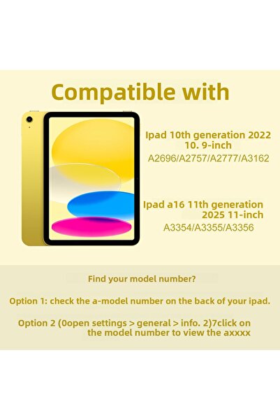 m.tk moveteck iPad 11Th Generation A16 2025 / 10Th Generation 10.9 Compatible Tablet Case with Keyboard Wireless Bluetooth Pen Compartment