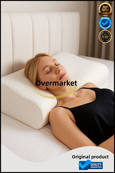 Overbazaar Mega Boy Orthopedic Visco Pillow – Double Height Memory Foam with Neck Support (60×40×14/12 cm)