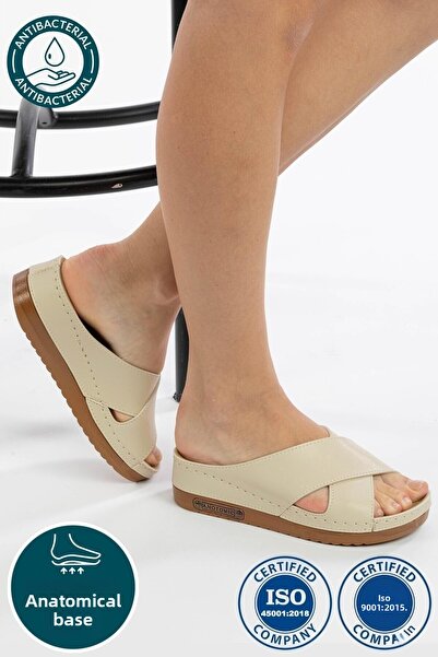 Roy Jones Women's Orthopedic Anatomical Sole Comfort Model Stylish Comfortable Daily Heeled Outdoor & Indoor Slippers