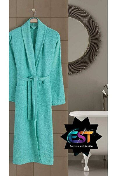 EVRİZON Adult Cotton Curly Shawl Unisex Bathrobe