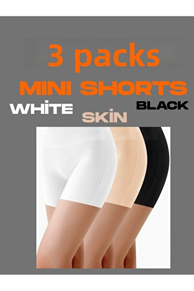 missmaral Women's 3 Pack Black-Skin-White High Waist Mini Leggings Sea Pool and Daily Use 21080
