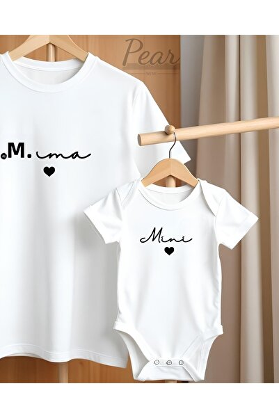 Pear Wear Mini Printed 2-Piece Combination Set Oversize T-Shirt and Body for Mother and Child