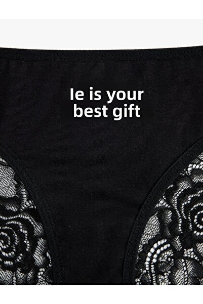 Koton Chiloți brazilian imprimați din bumbac cu detaliu din dantelă pe spate