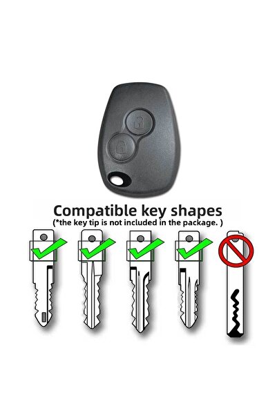 ASRKEYS Renault Trafic Master Kangoo Dacia Sandero Duster Carcasă de comandă 2 butoane Cheie auto Oto cheie