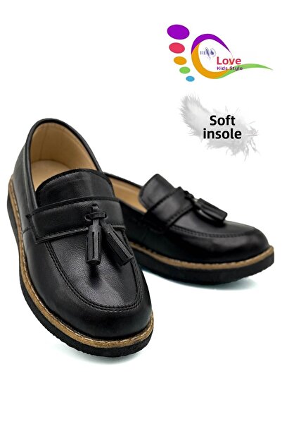 sermoda حذاء للأولاد - موديل Corcik، أسود مطفي