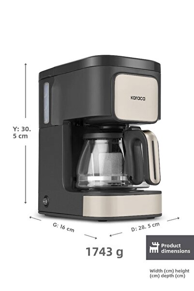 Karaca Just Coffee Aroma 2 In 1 Filter Coffee And Tea Brewing Machine Beige