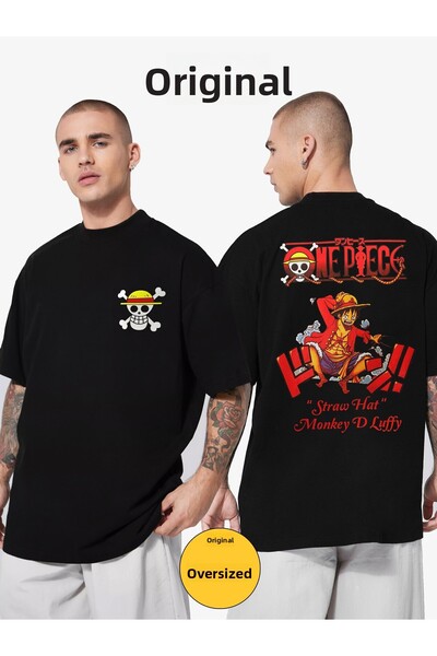 Orijin Tekstil One Piece Unisex Oversize Black T-Shirt - Front and Back Printed