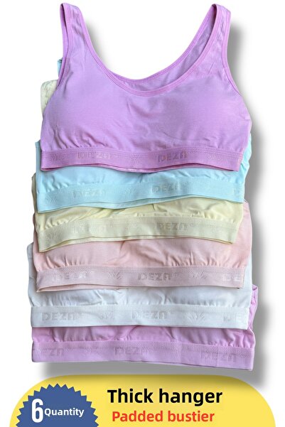 Dondeza 6-Piece Young Girl's Thick Strap Padded Training Bra