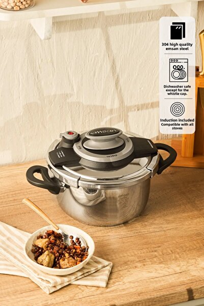 Emsan Montana Black Gray Pressure Cooker 6 Liters