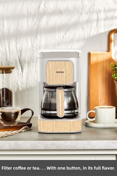 Karaca Just Coffee Aroma 2 in 1 Filter - Coffee and Tea Brewing Wood Craft Machine