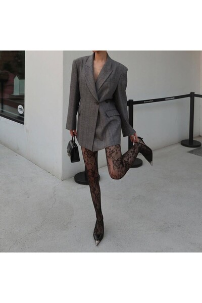 MATHILDA Dámské punčochové kalhoty s květinovým vzorem