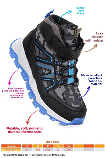 Kiko Kids Αθλητικά Μποτάκια Αγόρι - Kcal Thermo Sole, Velcro