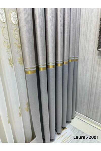 NİVEMESHOME Nivemeshome Laurel Silver Ft614166 V-2001 1/3 Close Pleated Background Curtain Apm
