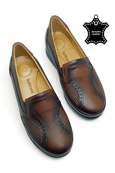 MAGIC SHOES Daily Genuine Leather Full Orthopedic Sole Scalloped Mother's Shoes