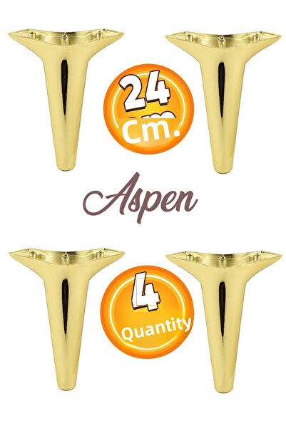 Badem10 Aspen Mobilier de lux Canapea Fotoliu Unitate TV Consolă Picior Picioare 24 Cm Aur Aur Picior (4 buc.)