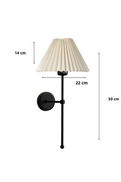 HOMİNG Homing Nura Wall Sconce Ecru Pleated Headboard 241988
