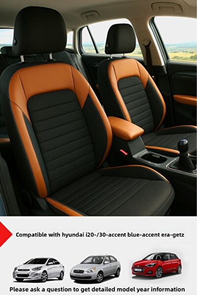 GM-DESIGN غطاء مقعد السيارة Mocha Taytüyü (متوافق مع HYUNDAI i20-i30-Accent Blue-Era-Getz)