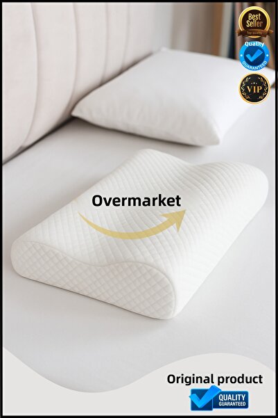 Overbazaar Mega Boy Orthopedic Visco Pillow – Double Height Memory Foam with Neck Support (60×40×14/12 cm)