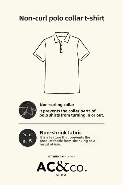 AC&Co / Altınyıldız Classics Ανδρικό μπλουζάκι Green Slim Fit Polo Collar - Βαμβακερό ύφασμα που δεν συρρικνώνεται