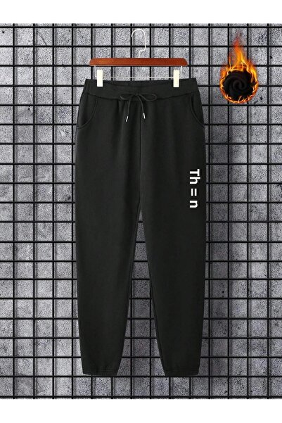 Boi Μαύρο ανδρικό χειμερινό φούτερ Jogger Hooded 3 Thread - Rubber Leg New York Printed