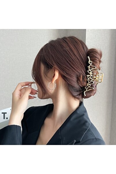 GÜLPEŞE Γυναικείο χρυσό μεταλλικό μάνδαλο πόρπη Zik Zak Λεπτομερής Zk-525