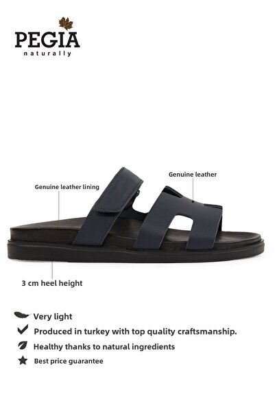Pegia Men's Strappy Leather Slippers 215027
