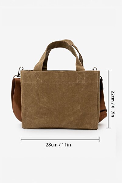 Goo Leather Goods Plátěný popruh pro každodenní použití přes rameno a do ruky Tote Bag - tvrdá tkanina