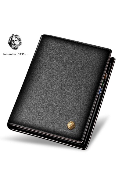 Laorentou Elegance Genuine Leather Men's Wallet Made in Italy - Men's Card Holder