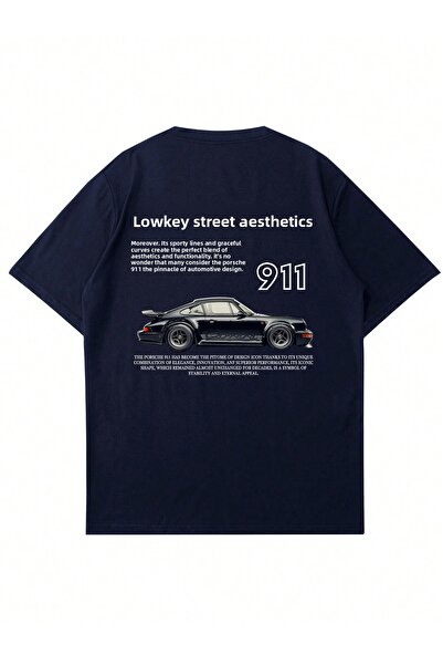 Mad&Calf Unisex Carrera Printed Crew Neck Oversize Tshirt