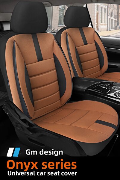 GM-DESIGN غطاء مقعد سيارة عالمي من ريش التايلاندية من Onyx - مجموعة كاملة من 5 مقاعد