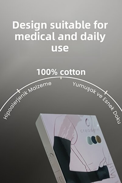 CREADERM 45 cm Long White Color Cotton Premium Quality Double Elastic Sleeves Antiallergic Multi-Purpose