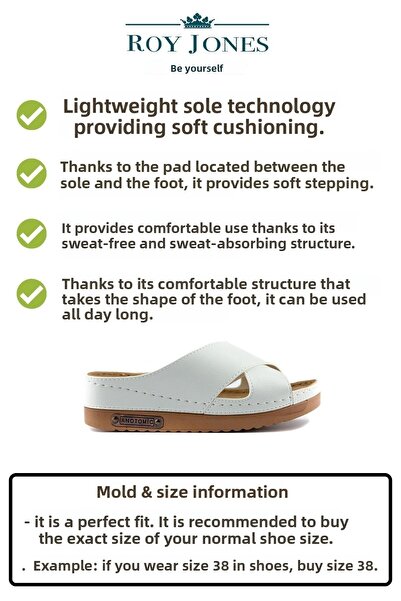 Roy Jones Γυναικεία ορθοπεδική ανατομική σόλα Comfort Model Κομψά άνετα καθημερινά τακούνια παντόφλες εξωτερικού & εσωτερικού χώρου