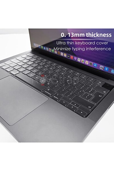 NovStrap Turkish Keyboard Protective Case Compatible with Apple MacBook Pro 14 Inch M4 A3401 A3112 A3185 Transparent